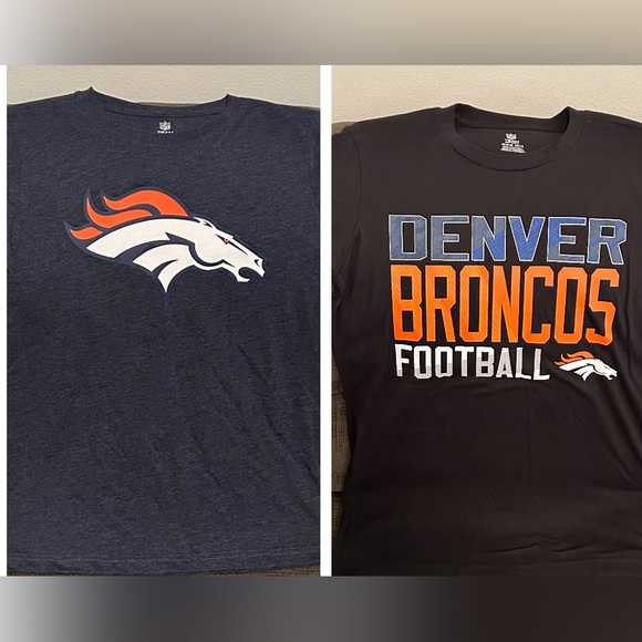 NFL Other - LOT x 2 NFL Team Denver Broncos Football T-Shirt Youth Sz: M ( 10 / 12 )